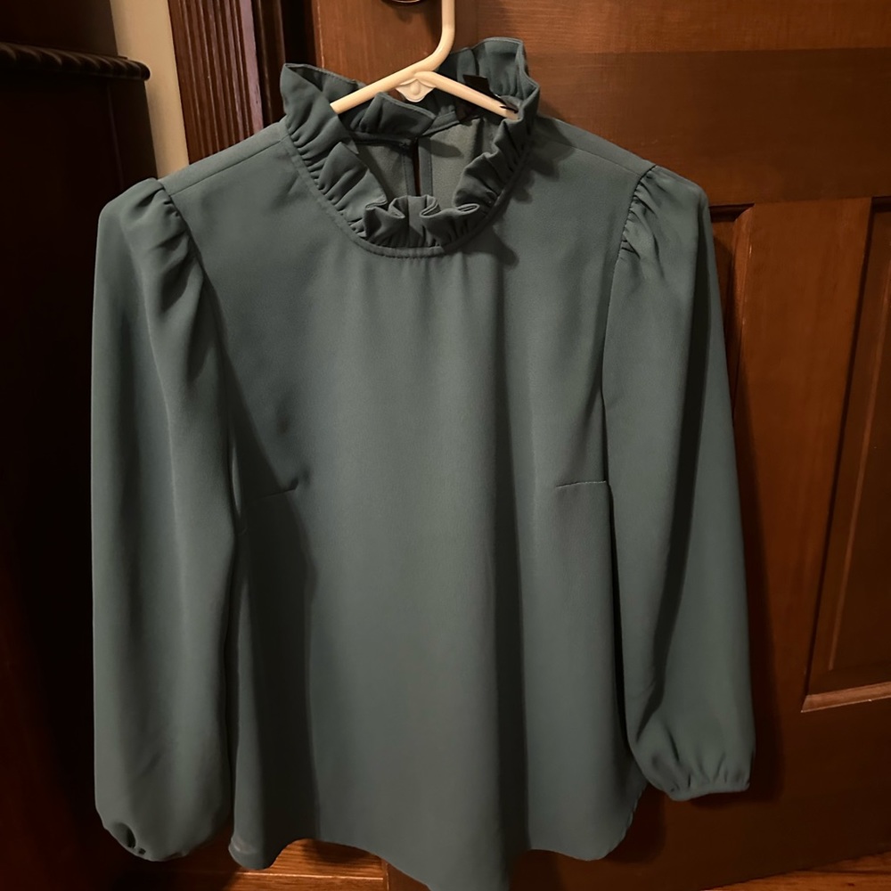 J Crew forest green blouse- size XS